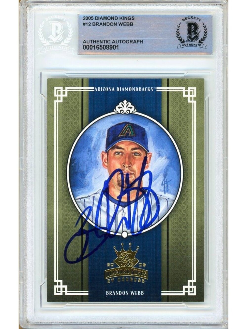 Brandon Webb Signed 2005 Diamond Kings #12 Diamondbacks Beckett BAS Slabbed Auto
